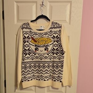 Cream and Black Women's Sweater